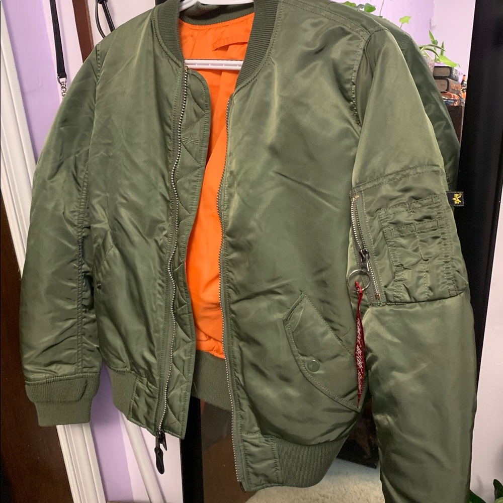 alpha industries bomber jacket!! great for winter